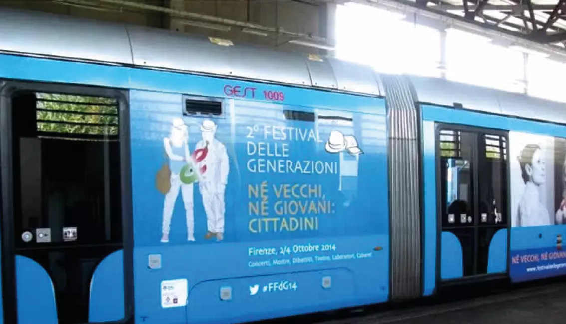 affissioni su treno festival delle generazioni